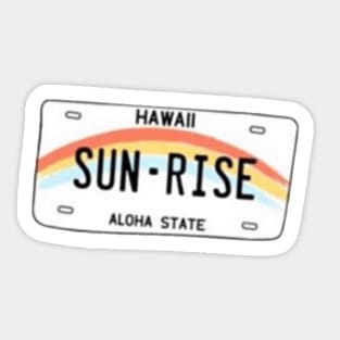 Hawaii Rainbow License Plate Design Sticker